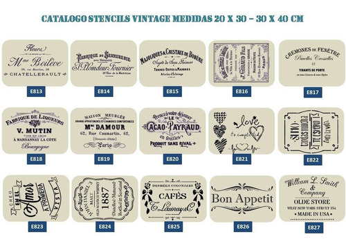 Stencil Vintage  30x40 X 6 Uni  Decora Tus Paredes Y Muebles