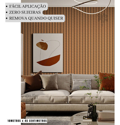 Adesivo Decorativo Papel De Parede Ripas Zara Geométrico 10m Cor Ripado 01