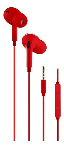 Auriculares In Ear Celular Manos Libre Microfono Noga Ng1650 Color Rojo