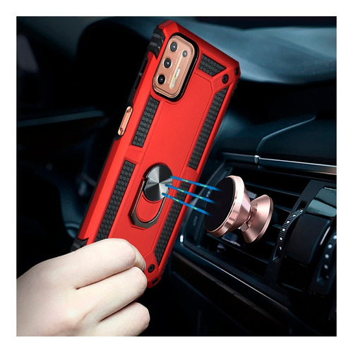Imagen 2 de 9 de Funda Anillo Magnetica Case Uso Rudo Modelos Moto Motorola