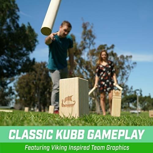 Imagen 3 de 3 de Gosports Kubb Viking Clash Th Juego Para Niños Y Adultos E