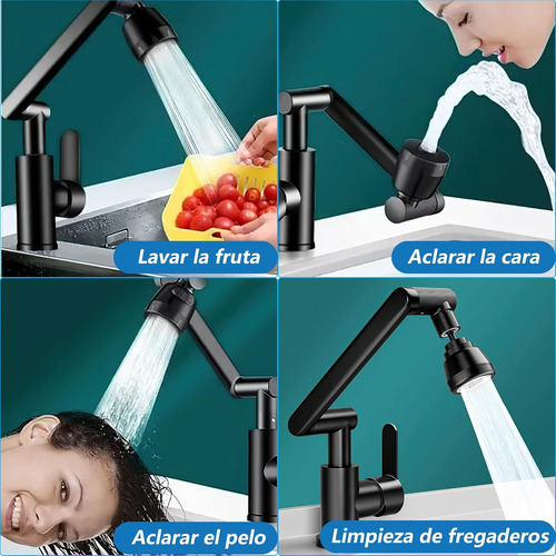 Llave Mezcladora Monomando Para Lavabo Baño Giratorio 1080°
