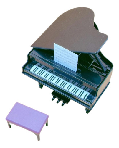 2 Piano De Casa De Muñecas Con Taburete, Simulación De