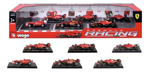 Juego Exclusivo De 6 Coches Ferrari F1 143 Fundidos A Presió
