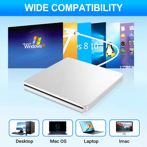 Unidad Externa De Cd/dvd M4usb C Portátil Cd Movi-f Sin Unid