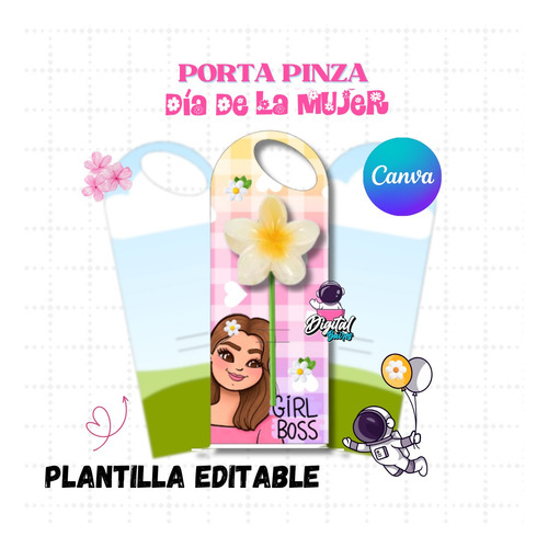 Plantilla Editable En Canva Porta Pinza. Digitalbaires
