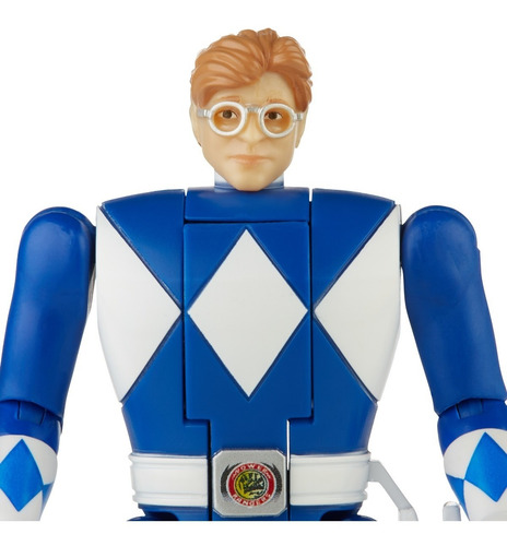 Boneco Power Rangers Retro Blue Ranger Billy Fliphead 14 Cm