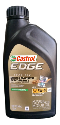 Aceite 5w40 Sintetico Castrol Edge A3 B4