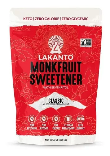 Imagem 1 de 3 de Adoçante Lakanto Monkfruit Sweetener Classic 1361g