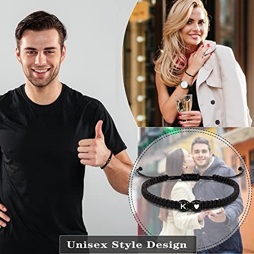 Btysun Pulseras Iniciales Para Mujeres, Hombres, Adolescente