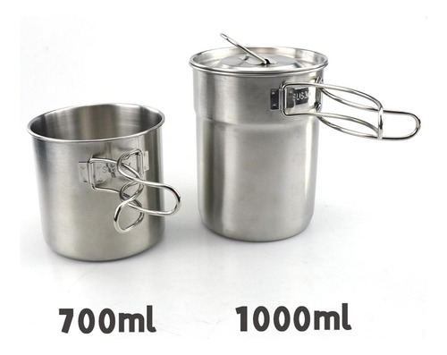 Taza De Camping Diseño De Doble Taza Con Asa Plegable De
