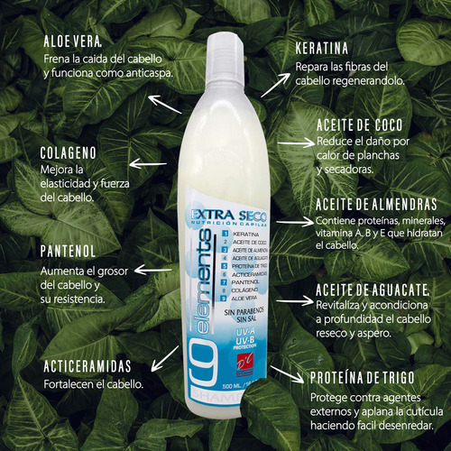Shampoo Reparador Para Cabello Seco 500ml