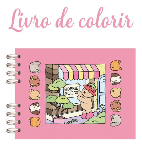 Livro De Colorir Bobbie Goods 50 Folhas Caderno De Desenhos Cor Rosa