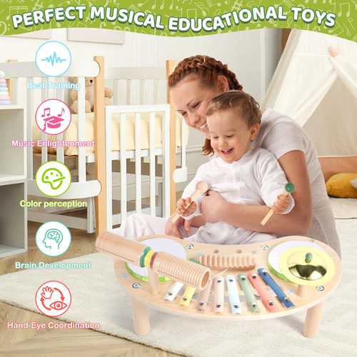 Juego De Batería Niños Instrumentos Musical Navidad 18