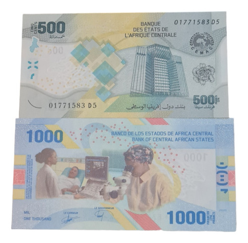 Billetes Mundiales: Africa Central 500 ,1000 Fr. 2020(22)