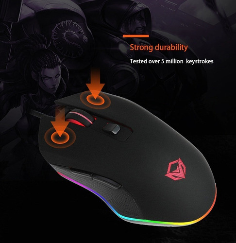 Imagen 9 de 10 de Combo Teclado Mouse Gamer Meetion Mt C 510 Luces Rgb Pc Ps4