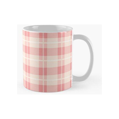 Taza Patrón Cálido - Cheque Rosa Retro Calidad Premium