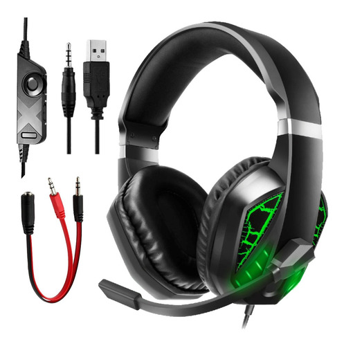 Auricular Gamer Microfono Led Xbox Pc Ps4 Youtuber Cuo