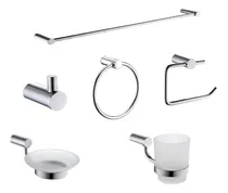 Comprar Set Kit Juego Linea Net Para Baño 6 Piezas Metal Cromado