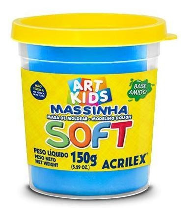 Masa De Modelar Soft Azul 6 Pote 150 G.