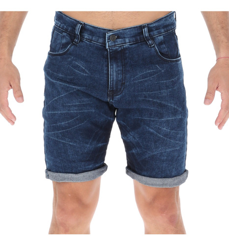 Bermuda De Mezclilla Slim Para Hombre Short Casual De Moda 