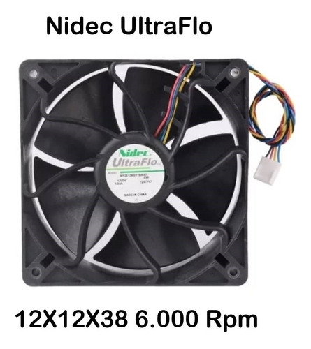 Imagen 3 de 3 de Fan Cooler 12x12x38 Extractor Ventilador Asic S9 Gpu Cpu