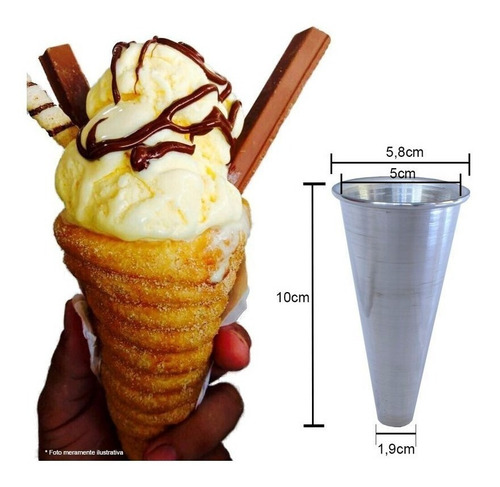 Imagem 1 de 3 de Kit 40 Cones 10cm Produção De Casquinha De Churros Gastrobel