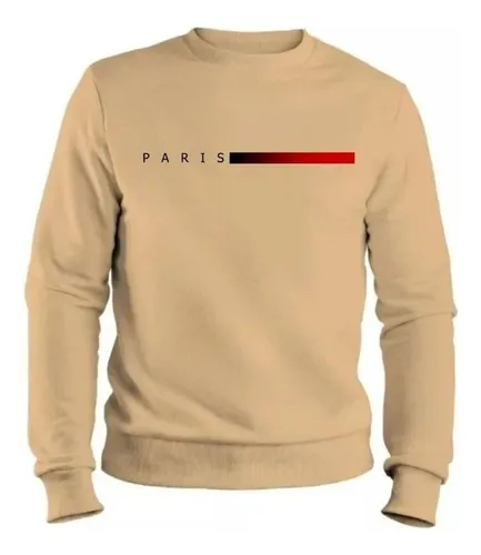 Moletom Masculino Gola Careca Flanelado Paris Suéter Frio