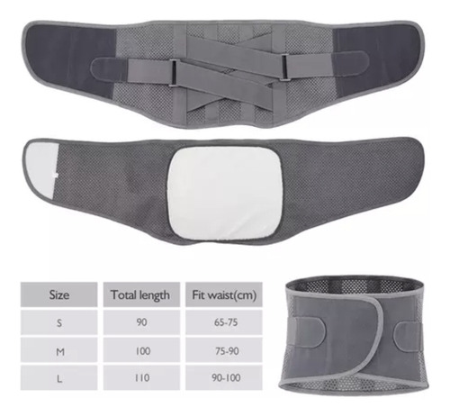 Cinturón De Soporte Lumbar Con Almohadillas Autocalentantes