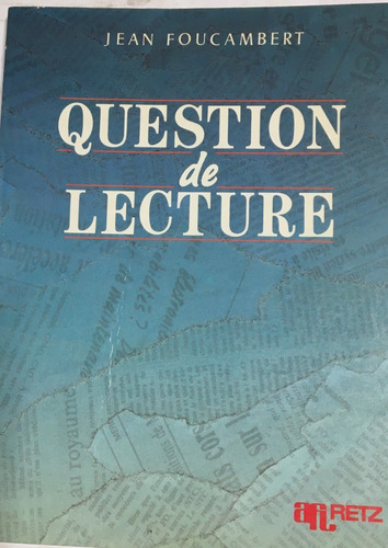 Libro Question De Lecture Jean Foucambert Ed. Retz
