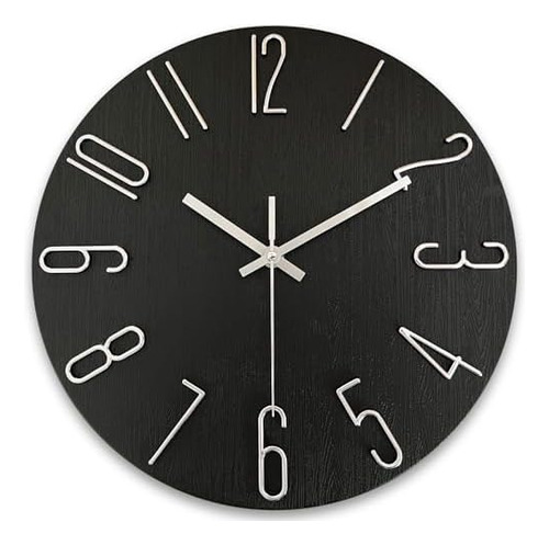 Reloj De Pared De 12 Pulgadas, Silencioso Sin Tictac, Funcio