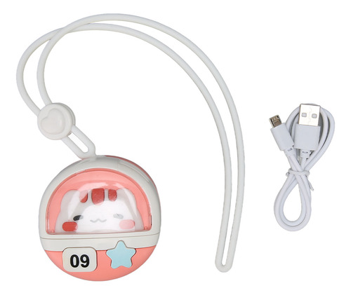 Miniventilador Recargable Con Cuello Colgante, Carga Usb De