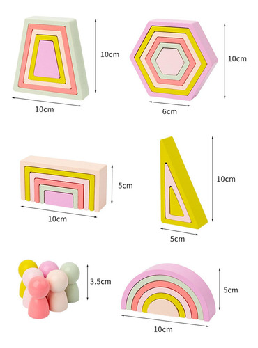 Bloques De Construcción De Madera, Apilador De Arco Iris,