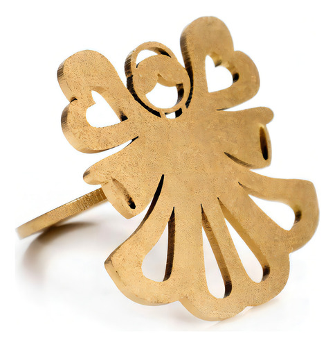 Porta Guardanapo Em Mdf Anjo Dourado 6 Cm - D'rossi