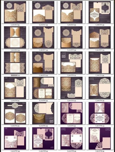 120 Archivos Corte Laser Cricut Svg Invitaciones Boda Xvaños