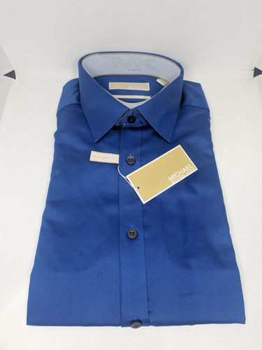 * Camisa Hombre Talla L Michael Kor Slim Fit Azul