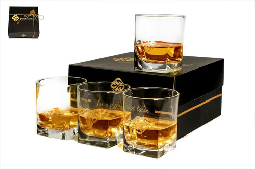 Juego De 4 Vasos De Whisky Geniori, Anticuados, Caja De Rega