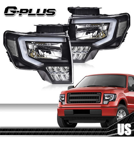 Par De Faros Ford F-150 Negros 2009 2010 2011 2012 2013 2014
