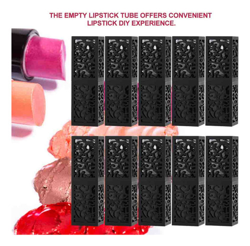 Tubo De Lápiz Labial Vacío, 10 Unidades, Bálsamo Labial Cosm
