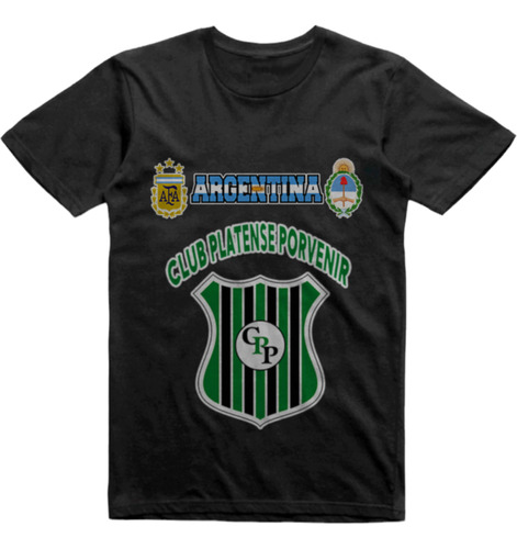 Remera Algodon Negra Platense Porvenir Reconquista