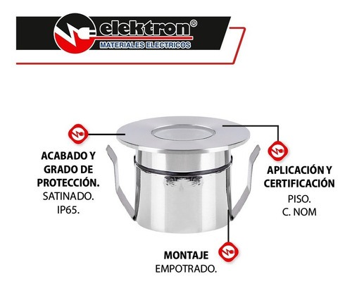 Imagen 5 de 8 de Lámpara Empotrable Piso Tecnolite Hled-645/2w/s 2w Satinado