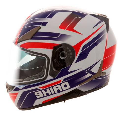 Casco Integral Shiro Sh-715 Austin Azul Y Rojo - Um