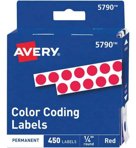 450 Etiquetas Redonda Avery Circular 6mm Permanente Codigo