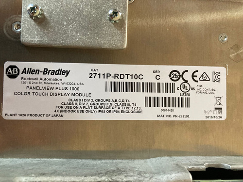 Panel View Plus 1000 Allen Bradley 2711p-t10c4d8