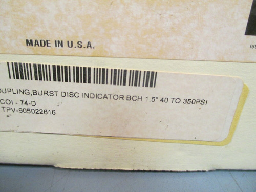 Fike Rupture Disc Burst Indicator 1.5 40 To 350psi Type Dde