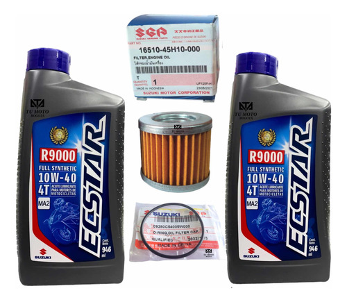 Aceite X2 Suzuki 10w-40 Full Sintético+filtro/orig Gixxer250