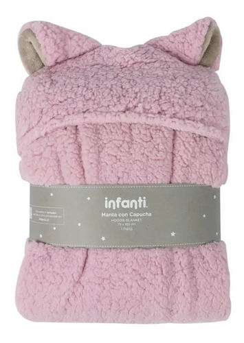 Frazada Poncho Infanti Sherpa, Rosado