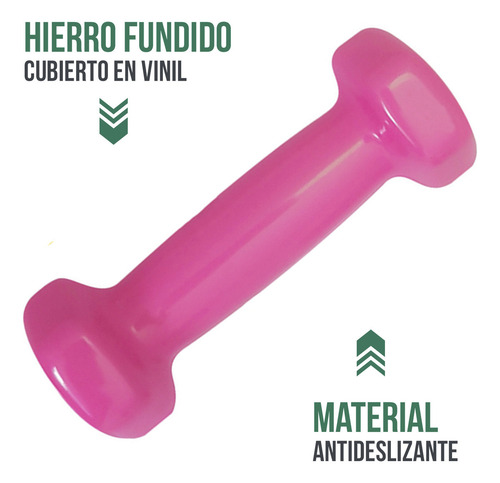 Set Mancuernas Vinílicas 3 Pares De 1,3, 5 Lb Con Rack Tayga Color Negro
