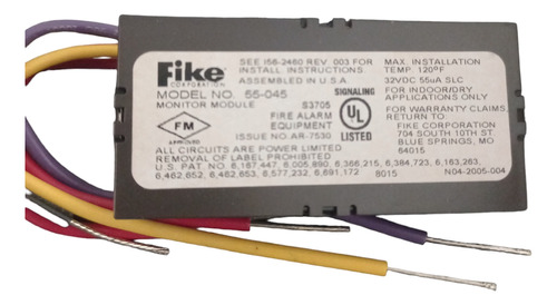 Sistema De Detección Y Alarmas Fike Modelo 55-045