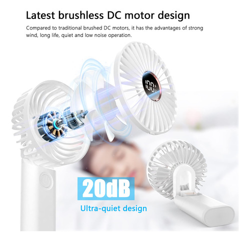Ventilador Portátil Usb De Mano Para Colgar En El Cuello Bla